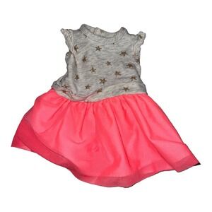 18" Our Generation Doll Dress Grey Top With Stars Pink Bottom Fits American Girl